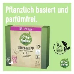 Love-Nature Spülmaschinentabs All In 1, Geschirr-Reiniger, Bio & Parfümfrei, 26 Tabs -Heimladen 00690dea8a28ef21a49c606603670396311b3575 spuelmaschinentabs love nature all in 1