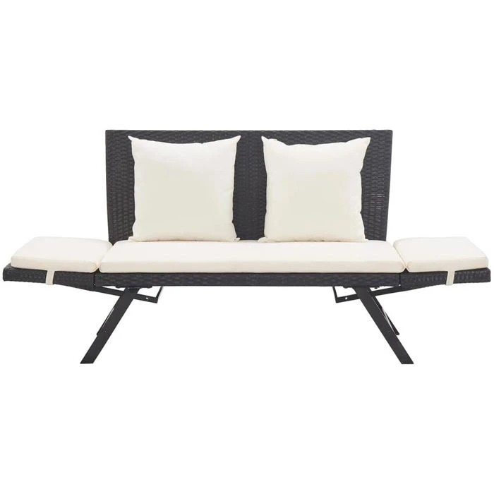 VidaXL Gartenbank 46230, 2-Sitzer, Mit Armlehnen, Wetterfest, Schwarz / Weiß, Polyrattan 7 VidaXL Gartenbank 46230, 2-Sitzer, Mit Armlehnen, Wetterfest, Schwarz / Weiß, Polyrattan – Bild 7