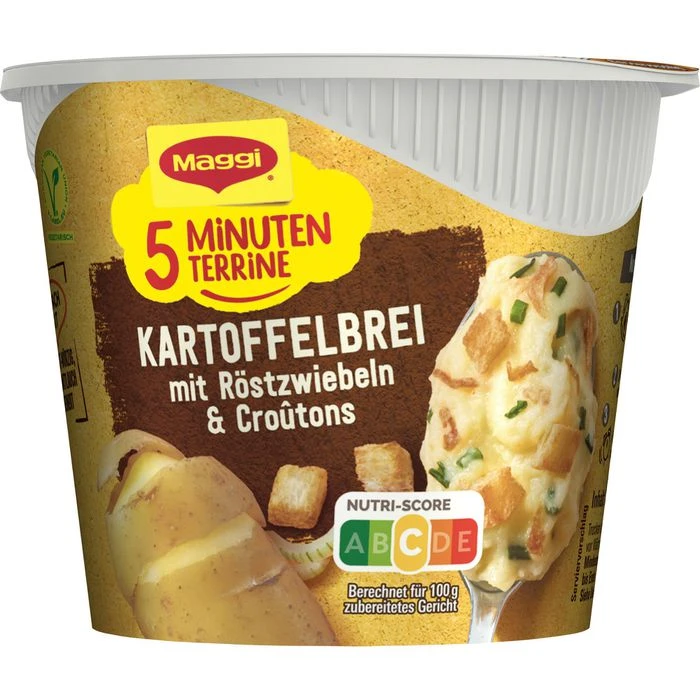 Maggi 5-Minuten-Terrine 8er Pack, Kartoffelbrei Mit Röstzwiebeln & Croutons 2 Maggi 5-Minuten-Terrine 8er Pack, Kartoffelbrei Mit Röstzwiebeln & Croutons – Bild 2