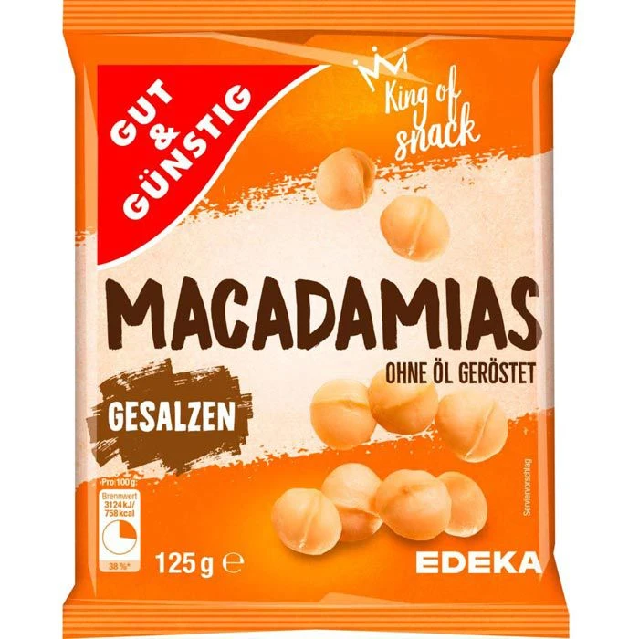 Macadamia Gut&Günstig Geröstet, Gesalzen, 125g 1 Macadamia Gut&Günstig Geröstet, Gesalzen, 125g