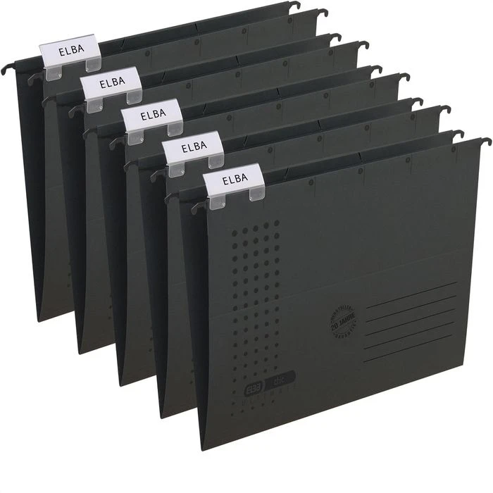 Elba Hängemappen 100560168, Chic Ultimate, A4, Anthrazit, Karton, 5 Stück 1 Elba Hängemappen 100560168, Chic Ultimate, A4, Anthrazit, Karton, 5 Stück