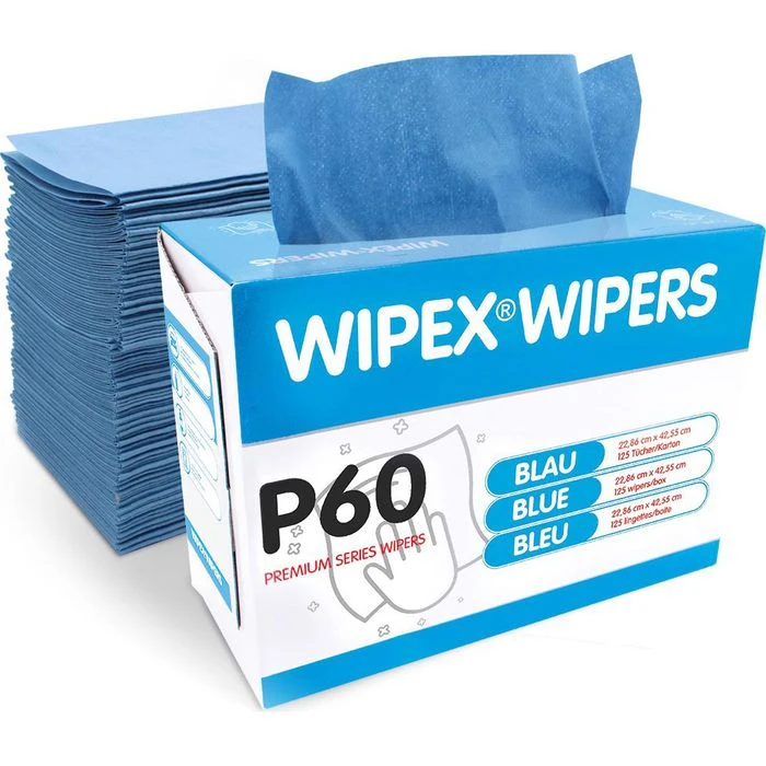 Wipex Einwegtücher Wipers P60, 55506E, Blau, 23 X 42cm, Mischgewebe, 125 Tücher 2 Wipex Einwegtücher Wipers P60, 55506E, Blau, 23 X 42cm, Mischgewebe, 125 Tücher – Bild 2