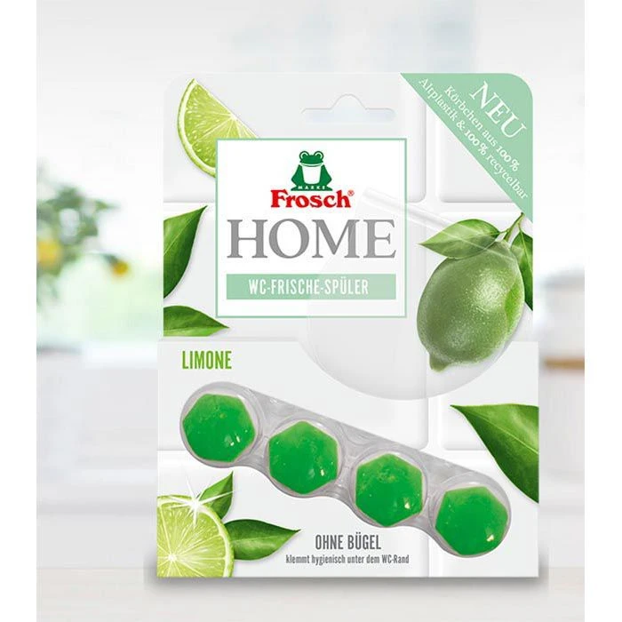 Frosch WC-Duftspüler Home, Ohne Bügel, Limone, WC-Frische-Spüler, Bio-Qualität 2 Frosch WC-Duftspüler Home, Ohne Bügel, Limone, WC-Frische-Spüler, Bio-Qualität – Bild 2