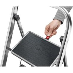 Hailo Klapptritt StandardLine K60, 4392-801, Aus Aluminium, Standhöhe 47cm, 2 Stufen, Silber -Heimladen 32755cbbc7e74fb31551f32d7201683dcf898a86 klapptritt hailo k60 4392 801 aus aluminium