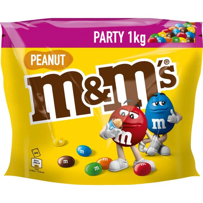 M&Ms Schokobonbons Peanut, Party Pack, Erdnüsse In Milchschokolade, 1kg 1 M&Ms Schokobonbons Peanut, Party Pack, Erdnüsse In Milchschokolade, 1kg