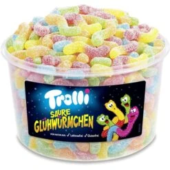 Trolli Fruchtgummis Saure Glühwürmchen, 1050g, In Dose