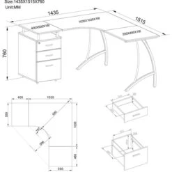 HJh-OFFICE Schreibtisch Castor, 673420, Nussbaum, Mit Standcontainer, 151,2 X 143,4cm, L-Form 7 HJh-OFFICE Schreibtisch Castor, 673420, Nussbaum, Mit Standcontainer, 151,2 X 143,4cm, L-Form -Heimladen 422fc74033723164ec3bbcc878f04148175658a2 schreibtisch hjh office castor 673420 nussbaum