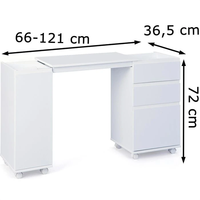 Inter-Link Schreibtisch Laptop Office, 20900400, Mit Flügeltür Und Schubfach, 66-121 X 36,5cm Weiß 5 Inter-Link Schreibtisch Laptop Office, 20900400, Mit Flügeltür Und Schubfach, 66-121 X 36,5cm Weiß – Bild 5