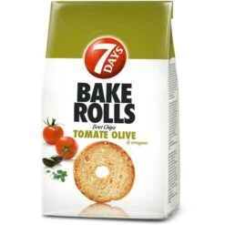 7DAYS Brotchips Bake Rolls, Tomate Olive & Oregano, 250g