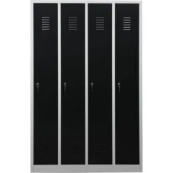 G-Office Spind WRC/4.18117, Anthrazit, 4 Abteile Mit Sockel, BxT: 117 X 50cm -Heimladen 5a8c4de6e7329d51937c71c6c32d5ee04ba4ecbe spind g office wrc4.18117 anthrazit