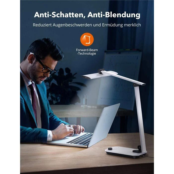 TaoTronics Schreibtischlampe TT-DL092 LED, Standfuß, Dimmbar, USB, Lichtsensor 2 TaoTronics Schreibtischlampe TT-DL092 LED, Standfuß, Dimmbar, USB, Lichtsensor – Bild 2