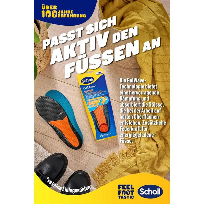 Scholl Einlegesohlen GelActiv Work, Größe 40-46,5, Für Arbeitsschuhe, Gelsohlen, 1 Paar 4 Scholl Einlegesohlen GelActiv Work, Größe 40-46,5, Für Arbeitsschuhe, Gelsohlen, 1 Paar – Bild 4