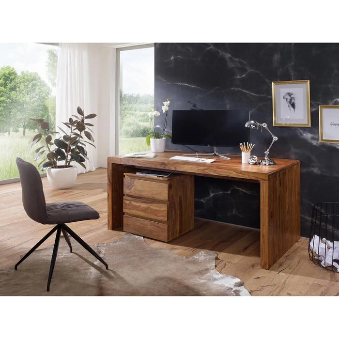 Wohnling Schreibtisch Boha WL1.383, Sheesham, Maße: 160 X 80cm, Aus Massivholz 2 Wohnling Schreibtisch Boha WL1.383, Sheesham, Maße: 160 X 80cm, Aus Massivholz – Bild 2