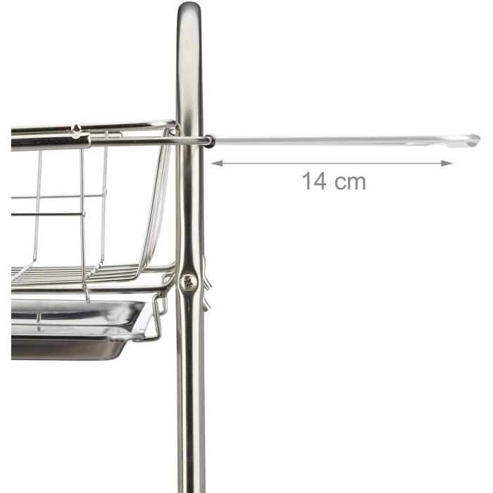 Relaxdays Abtropfgestell 10020389, 2 Etagen, Geschirr & Besteck, Edelstahl, 60x40x28cm, Silber – Bild 6