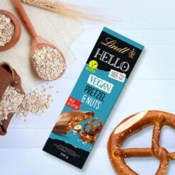 Lindt Tafelschokolade Hello Pretzel & Nuts, Vegan, 100g -Heimladen 7bb530a79f69af9cb097f5faebd1c48a6bd915c1 tafelschokolade lindt hello pretzel und nuts vegan