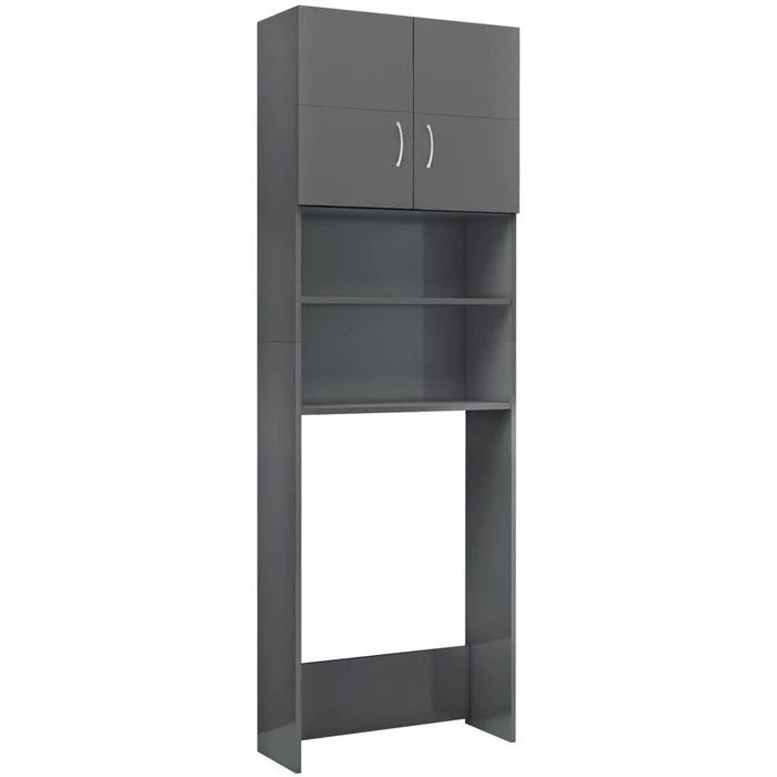VidaXL Waschmaschinenschrank 800035, 64 X 190 X 25,5cm, Grau Hochglanz 1 VidaXL Waschmaschinenschrank 800035, 64 X 190 X 25,5cm, Grau Hochglanz