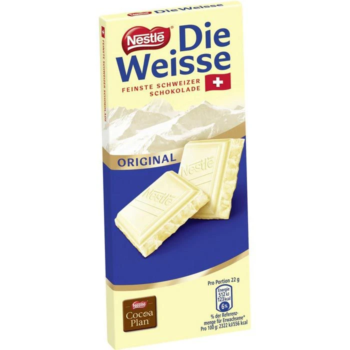 Nestlé® Nestle Tafelschokolade Die Weisse Original, Feinste Schweizer Schokolade, 100g 1 Nestlé® Nestle Tafelschokolade Die Weisse Original, Feinste Schweizer Schokolade, 100g