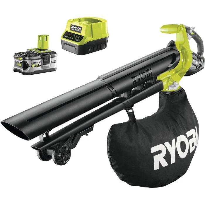 Ryobi Laubbläser-Laubsauger RBV1850 ONE+, Akku, 18V / 5Ah, Mit 1 Akku, Ladegerät, 50 Liter Fangsack 1 Ryobi Laubbläser-Laubsauger RBV1850 ONE+, Akku, 18V / 5Ah, Mit 1 Akku, Ladegerät, 50 Liter Fangsack