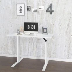 HJh-OFFICE Schreibtisch Stand CR, Weiß, Manuell Verstellbar Mit Kurbel 120 X 74-123 X 60cm -Heimladen 8cbe0e2a8c8e465d1f2046d28bb69b2e0eb01526 schreibtisch hjh office stand cr weiss