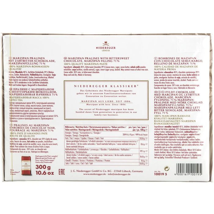 Niederegger Marzipan Klassiker, In Einer Geschenkverpackung, 300g 4 Niederegger Marzipan Klassiker, In Einer Geschenkverpackung, 300g – Bild 4