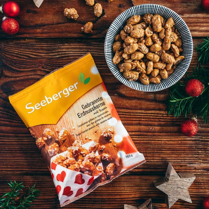 Seeberger Gebrannte Erdnusskerne Mit Sesam, 150g 2 Seeberger Gebrannte Erdnusskerne Mit Sesam, 150g – Bild 2
