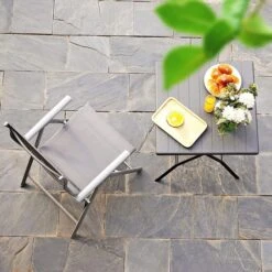 Songmics Gartenstuhl GCB02GY, Kunststoff, Hochlehner, Verstellbar, Grau, Klappbar -Heimladen b26fb8659ca361a65286a6518fd2c825aa9e2ea9 gartenstuhl songmics gcb02gy kunststoff