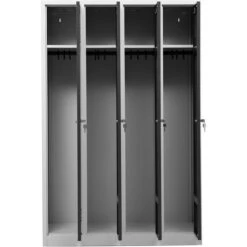 G-Office Spind WRC/4.18117, Anthrazit, 4 Abteile Mit Sockel, BxT: 117 X 50cm -Heimladen b3a2214b1e9b233b90701cc2e250fa854ac282c0 spind g office wrc4.18117 anthrazit