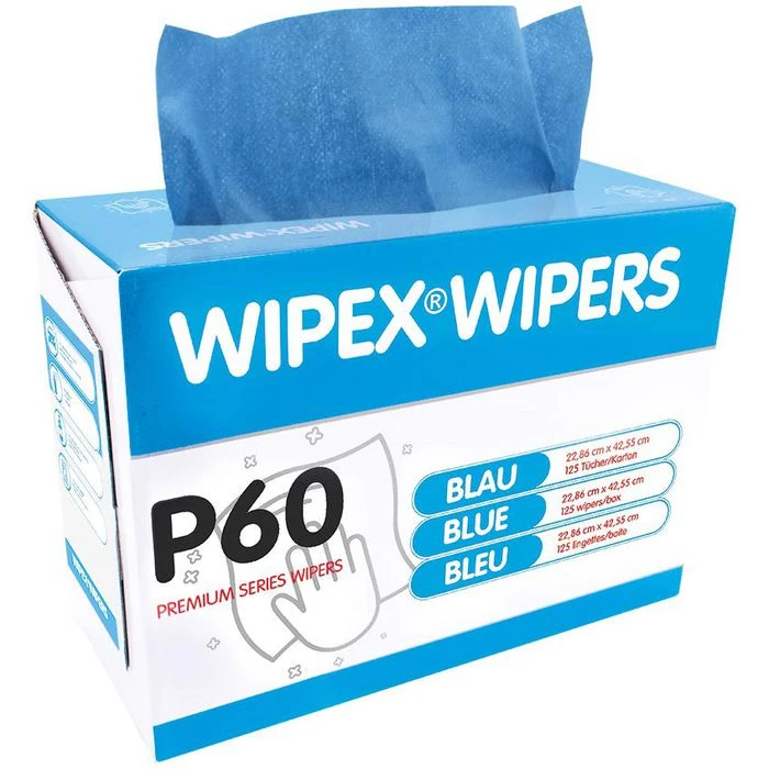 Wipex Einwegtücher Wipers P60, 55506E, Blau, 23 X 42cm, Mischgewebe, 125 Tücher 1 Wipex Einwegtücher Wipers P60, 55506E, Blau, 23 X 42cm, Mischgewebe, 125 Tücher