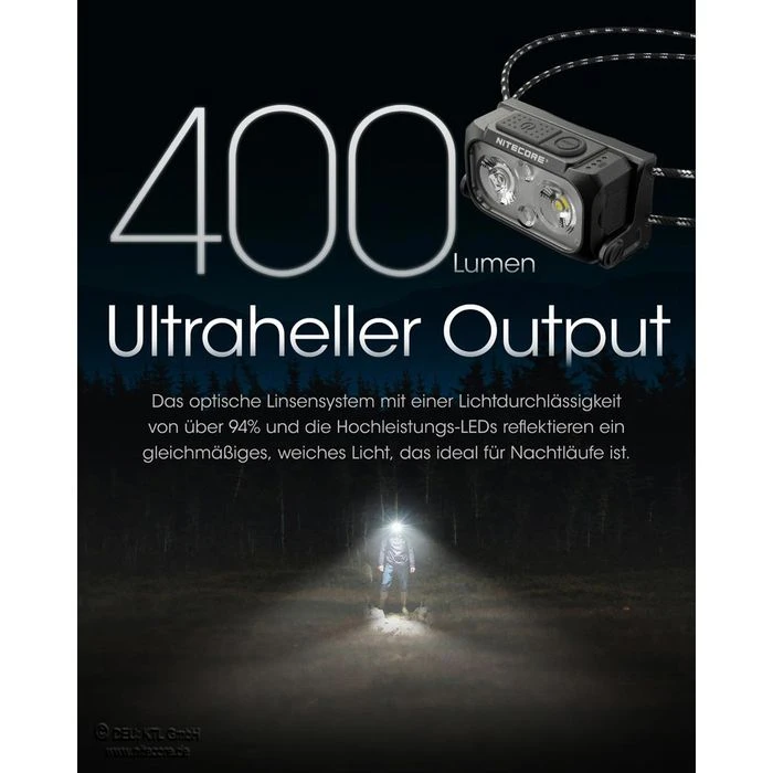 Nitecore Stirnlampe NU25UL LED, 400 Lumen, USB, Akku, Rotlicht 2 Nitecore Stirnlampe NU25UL LED, 400 Lumen, USB, Akku, Rotlicht – Bild 2