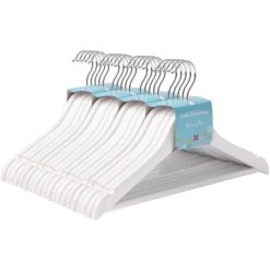 Songmics Kleiderbügel CRW06W-20, Aus Ahornholz, Für Kinder, Weiß, 20 Stück