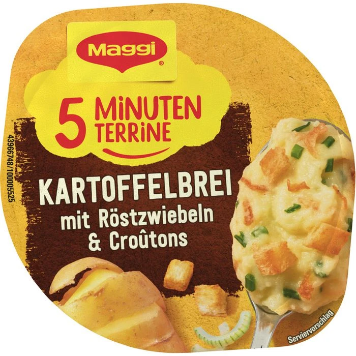 Maggi 5-Minuten-Terrine 8er Pack, Kartoffelbrei Mit Röstzwiebeln & Croutons 3 Maggi 5-Minuten-Terrine 8er Pack, Kartoffelbrei Mit Röstzwiebeln & Croutons – Bild 3