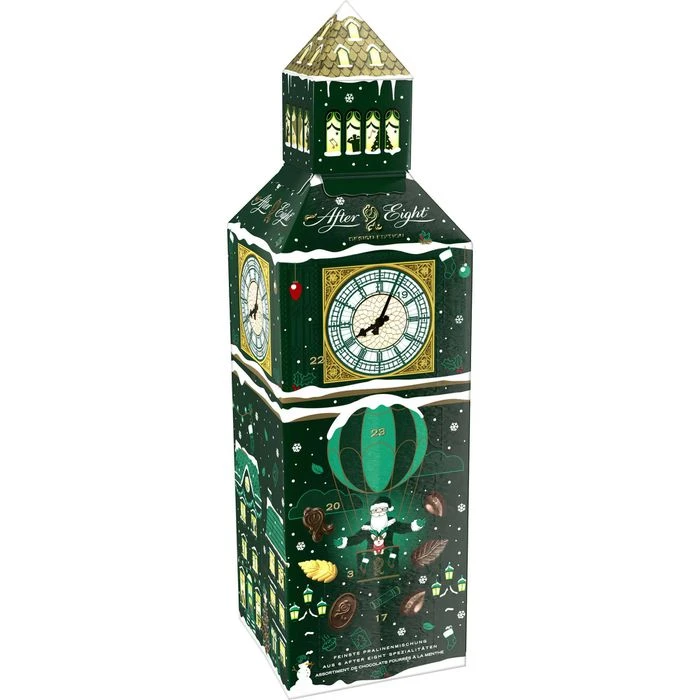 Nestlé® Nestle After-Eight Adventskalender Big Ben, Pfefferminzpralinenmischung, 185g 1 Nestlé® Nestle After-Eight Adventskalender Big Ben, Pfefferminzpralinenmischung, 185g