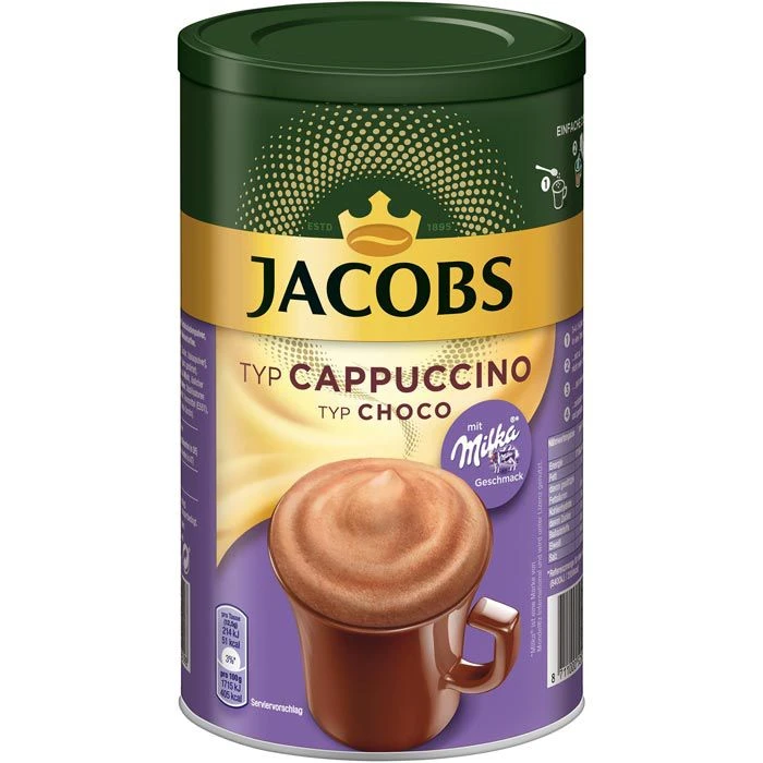 Jacobs Kaffee Cappuccino Milka Choco, Instant-Kaffee, Mild, 500g 1 Jacobs Kaffee Cappuccino Milka Choco, Instant-Kaffee, Mild, 500g