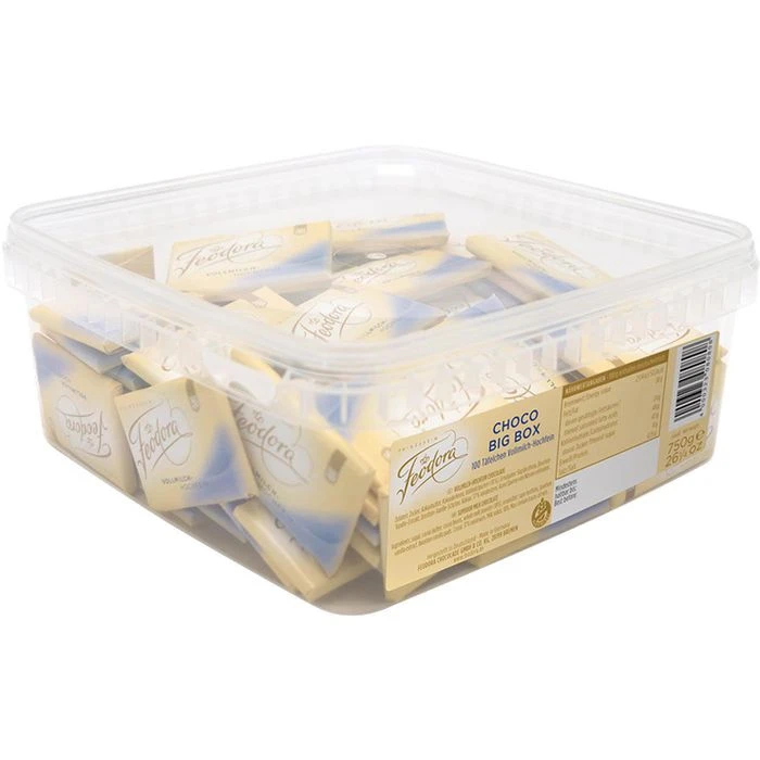 Feodora Minischokolade Choco Big Box Vollmilch, Minischokoladentäfelchen, 100 Stück, 750g 1 Feodora Minischokolade Choco Big Box Vollmilch, Minischokoladentäfelchen, 100 Stück, 750g