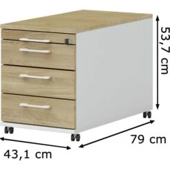 Röhr Rollcontainer Objekt.pur, Eiche Massivholz, Eiche / Weiß, Mit 4 Schüben, Abschließbar 9 Röhr Rollcontainer Objekt.pur, Eiche Massivholz, Eiche / Weiß, Mit 4 Schüben, Abschließbar -Heimladen f3b7384c67ee5751510a3a3b27121ad77242b085 rollcontainer roehr objekt.pur eiche massivholz