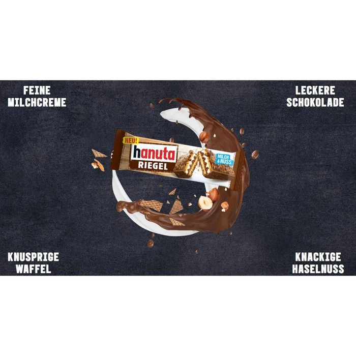 Hanuta Schokoriegel Riegel Milch & Nuss, 483g, Je 34,5g, 14 Riegel 3 Hanuta Schokoriegel Riegel Milch & Nuss, 483g, Je 34,5g, 14 Riegel – Bild 3